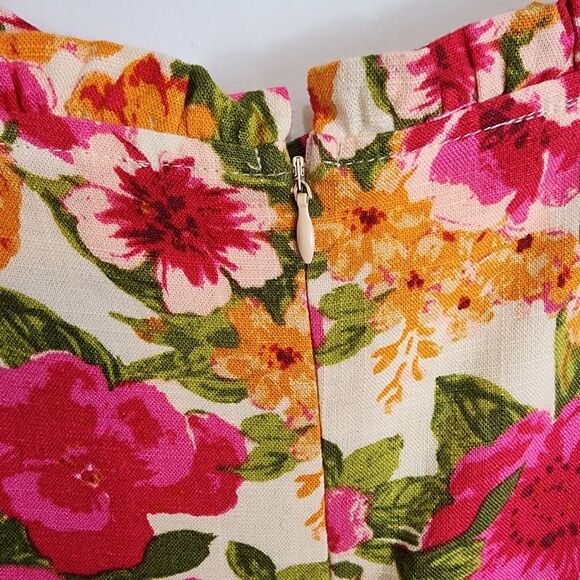 Flying Tomato Bonfire Weekends Linen Cotton Floral Wide Leg Jumpsuit Size Large - Picture 14 of 16